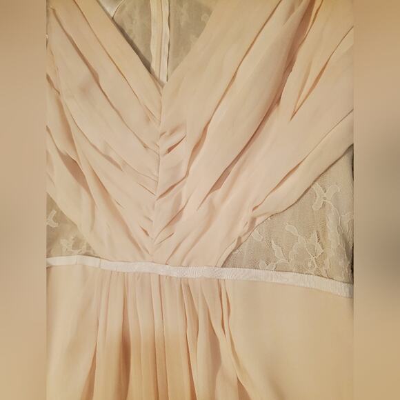 EUC Monique Lhuillier Luna Maxi Dress with Lace in Blush Sz 8 - Picture 6 of 10